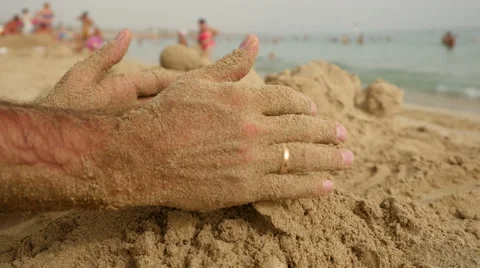Sand in the hands. Stock Footage 55747549