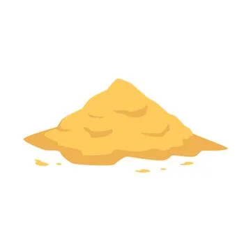 Sand heap in flat style isolated on white background. Stock Illustration