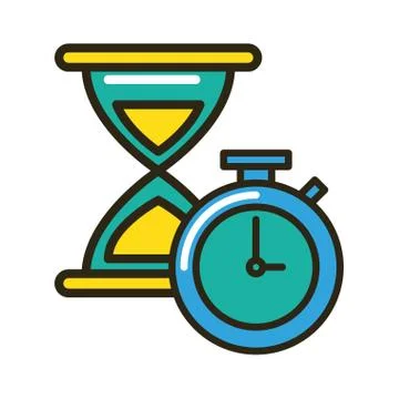 Sand hourglass device with chronometer Illustrazione stock