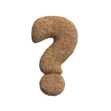 Sand interrogation point - 3d beach symbol - Holidays, travel or ocean con... Stock Photos