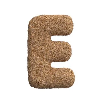 Sand letter E - Capital 3d beach font - Holidays, travel or ocean concepts Stock Illustration
