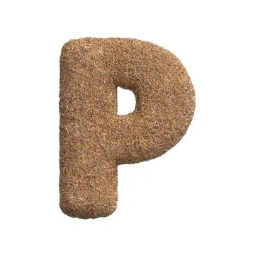 Sand letter P - Upper-case 3d beach font - Holidays, travel or ocean concepts Stock Illustration