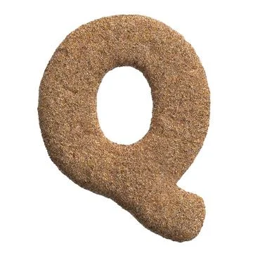 Sand letter Q - Upper-case 3d beach font - Holidays, travel or ocean concepts Stock Illustration
