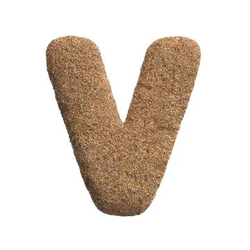 Sand letter V - Upper-case 3d beach font - Holidays, travel or ocean concepts Stock Illustration