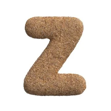 Sand letter Z - Upper-case 3d beach font - Holidays, travel or ocean concepts Stock Illustration