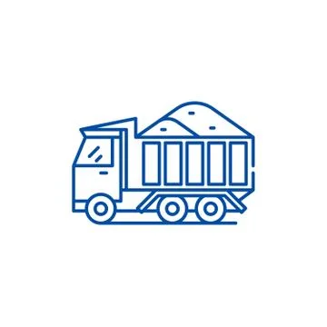 Sand machine line icon concept. Sand machine flat vector symbol, sign, outline Stock Illustration