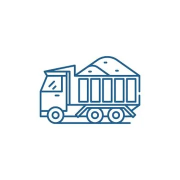 Sand machine line icon concept. Sand machine flat vector symbol, sign, outline Stock Illustration