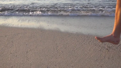 Sand man running slowmotion in the sand 240fps Stock Footage 80606727