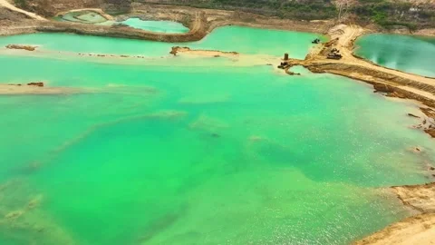 Sand mine from an aerial view. Drone Stock Footage 238997679