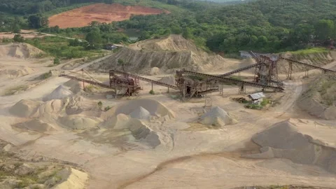 Sand Mines Aerial View Stock Footage 157391953