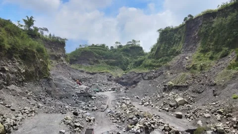 Sand Mining and Volcano 스톡 동영상 149222515