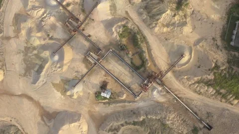 Sand Mining Field Aerial View Video stock 157391990