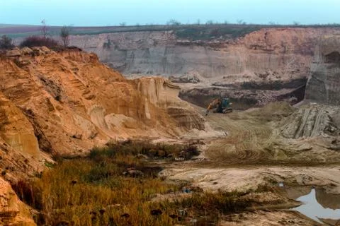 Sand mining quarry in Ukraine. 库存照片