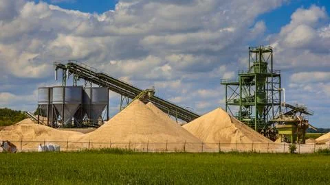 Sand mining terminal facility Stock Photos