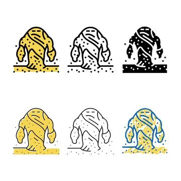 Sand monster color icon vector forms Illustrazione stock