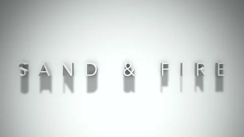 Sand  n  fire 3D title animation with shadows on a white background Stock Footage 297271997