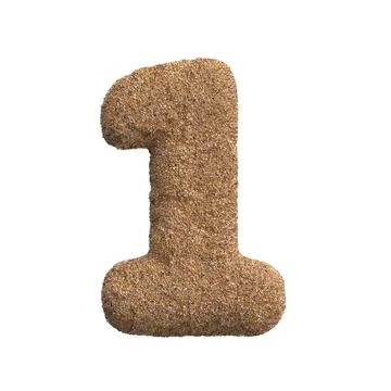 Sand number 1 - 3d beach digit - Holidays, travel or ocean concepts Stock Illustration