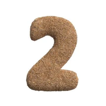 Sand number 2 - 3d beach digit - Holidays, travel or ocean concepts Stock Illustration