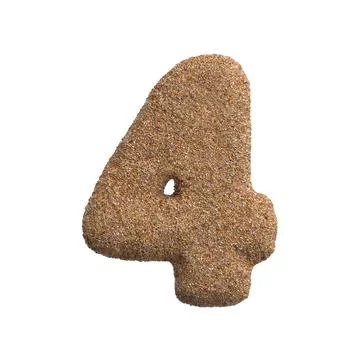 Sand number 4 - 3d beach digit - Holidays, travel or ocean concepts Stock Illustration