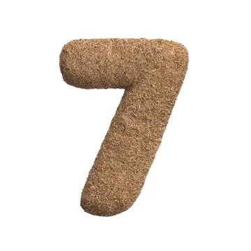 Sand number 7 - 3d beach digit - Holidays, travel or ocean concepts Stock Illustration
