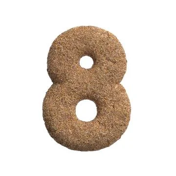 Sand number 8 - 3d beach digit - Holidays, travel or ocean concepts Stock Illustration