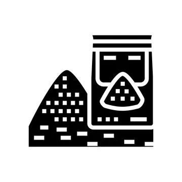Sand package glyph icon vector illustration Stock Illustration