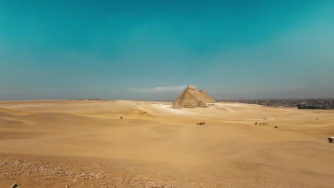Sand Panorama Surrounding The Pyramids In Egypt Stock Footage 311754838