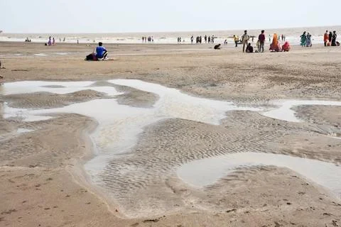 Sand pattern, Dandi beach, Navsari, Gujarat, India, Asia India Copyright: ... Stock Photos