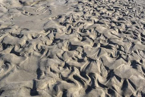 Sand with pattern at low tide Lower Saxony Wadden Sea North Sea East Frisia Stock Photos