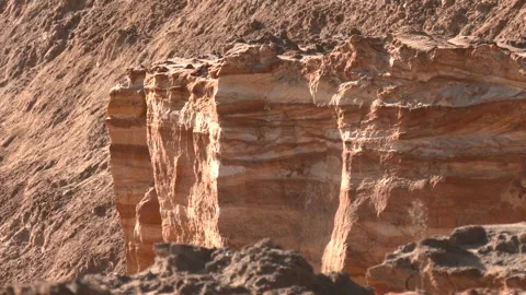 Sand pit. Pit full of fine sand and truck tracks Video stock 263580328