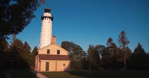 Sand Point Lighthouse Static Stock Footage 71326125