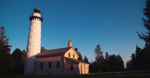 Sand Point Lighthouse Static Stock Footage 71326245