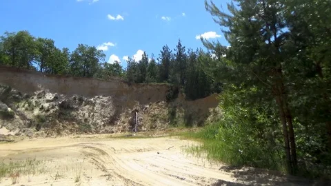 Sand quarry in the forest Stock Footage 91913804