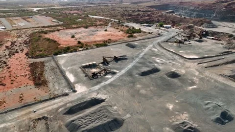 Sand Quarry, Mine And Mining Equipment In Karratha, Western Australia - Drone Stock Footage 309280182