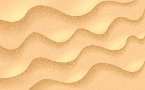Sand realistic texture. Beach sand background. Tropical desert. Sea shore Stock Illustration