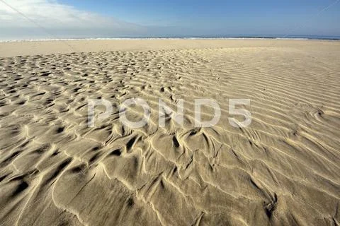 Sand Ripple Patterns On The Beach Near Hvide Sande Jutland Denmark Europe