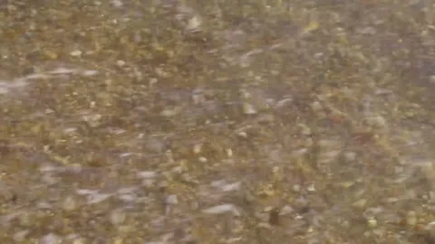 Sand rocks pebbles mussels shells waves Kalim Beach Phuket Thailand. Stock Footage 322720438
