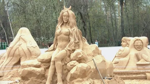 Sand Sculpture 7 Stock Footage 5295111
