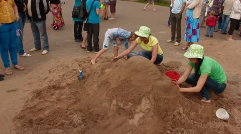 Sand sculptures Stock Footage 24754592