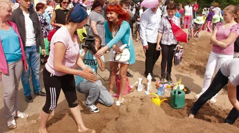 Sand sculptures Video stock 24754602