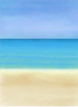 Sand, Sea, and Sky - Beach Background Stock Illustration