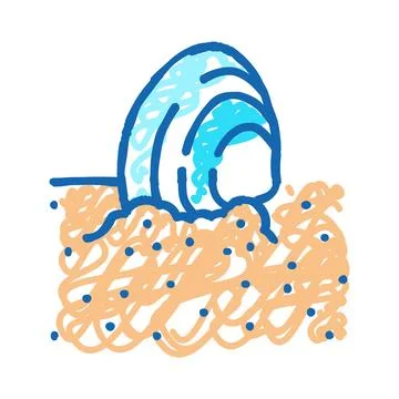 Sand sea shell icon doodle illustration Illustrazione stock