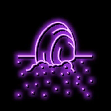 Sand sea shell neon glow icon illustration Stock Illustration