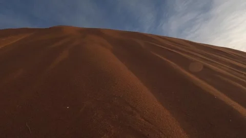 Sand slides down surface of dune, Sahara Desert, Morocco Video stock 273514676