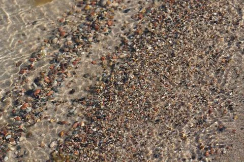 Sand with small pebbles and shells on the seashore 写真素材