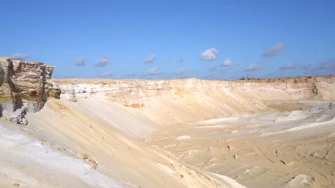 Sand special for construction. Pit full of fine sand and truck tracks Stock Footage 263579661
