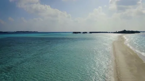 Sand spit in the ocean, maldives Stock Footage 134907778
