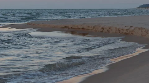 Sand spit on the water Stock Footage 48869487