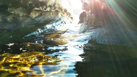 Sand Stone Being Eroded by the Ocean Stock Footage 148180210