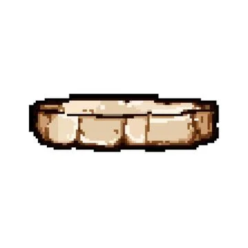 Sand stone platform pixel art vector illustration Stock Illustration